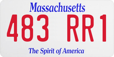 MA license plate 483RR1