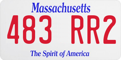 MA license plate 483RR2