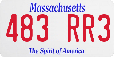 MA license plate 483RR3