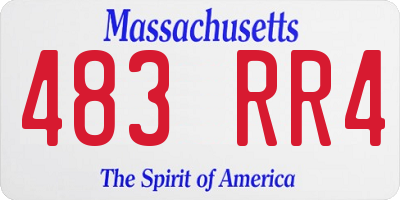 MA license plate 483RR4