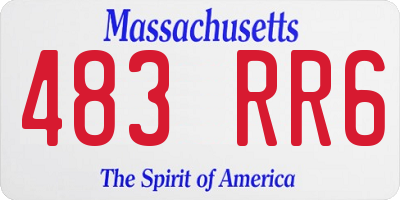 MA license plate 483RR6