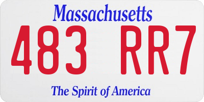 MA license plate 483RR7