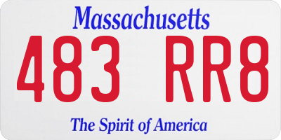 MA license plate 483RR8