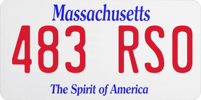 MA license plate 483RS0