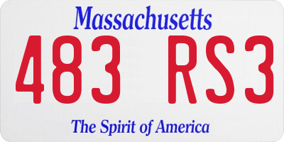 MA license plate 483RS3