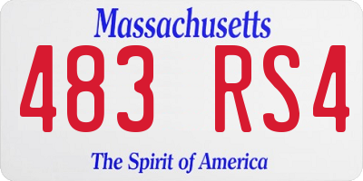 MA license plate 483RS4