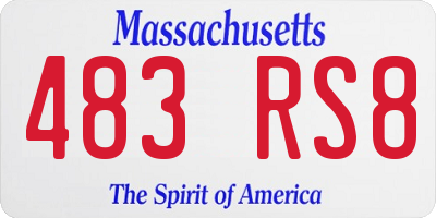 MA license plate 483RS8