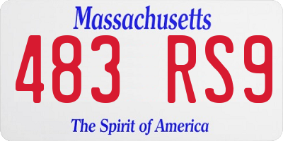 MA license plate 483RS9