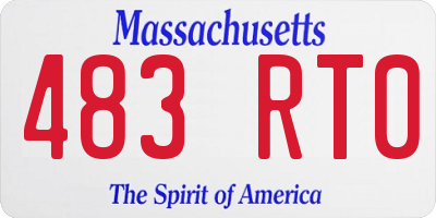 MA license plate 483RT0