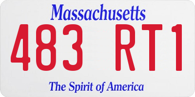 MA license plate 483RT1