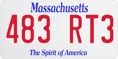 MA license plate 483RT3