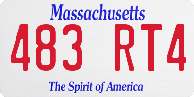 MA license plate 483RT4