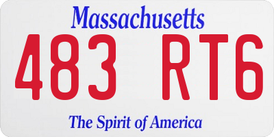 MA license plate 483RT6