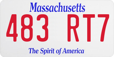 MA license plate 483RT7