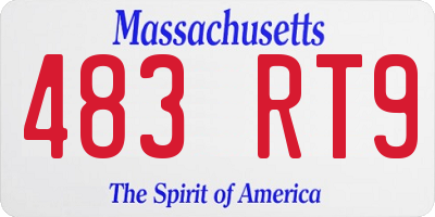 MA license plate 483RT9