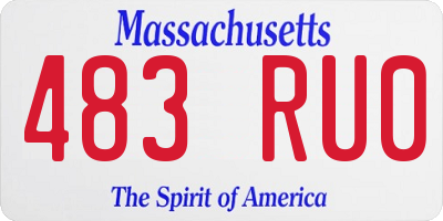 MA license plate 483RU0