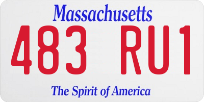 MA license plate 483RU1