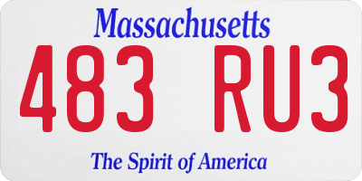 MA license plate 483RU3