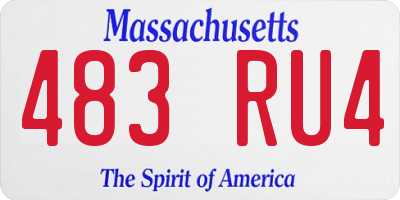 MA license plate 483RU4