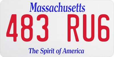MA license plate 483RU6