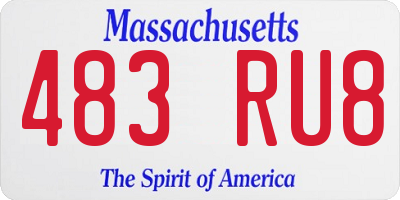 MA license plate 483RU8