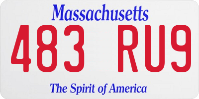 MA license plate 483RU9