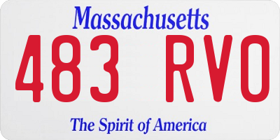 MA license plate 483RV0