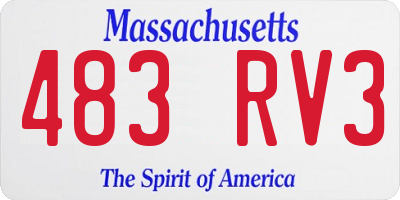 MA license plate 483RV3