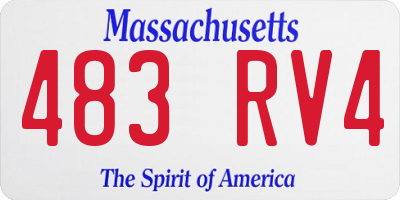 MA license plate 483RV4