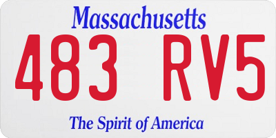 MA license plate 483RV5
