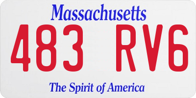 MA license plate 483RV6