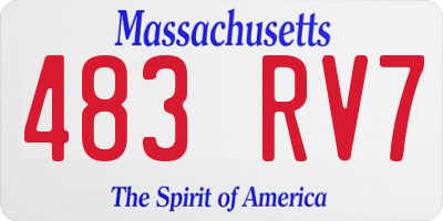 MA license plate 483RV7