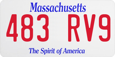 MA license plate 483RV9