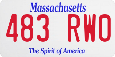 MA license plate 483RW0