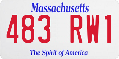 MA license plate 483RW1
