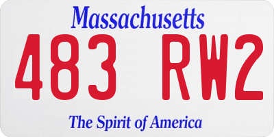 MA license plate 483RW2