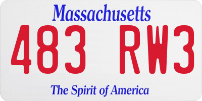 MA license plate 483RW3