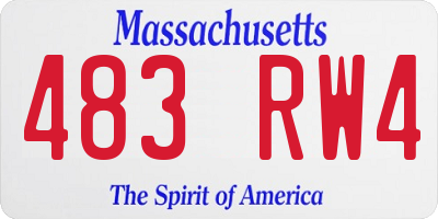 MA license plate 483RW4
