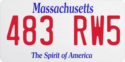 MA license plate 483RW5