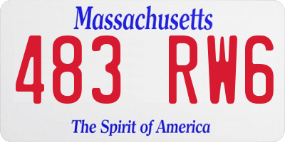 MA license plate 483RW6