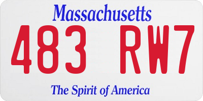 MA license plate 483RW7