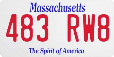 MA license plate 483RW8
