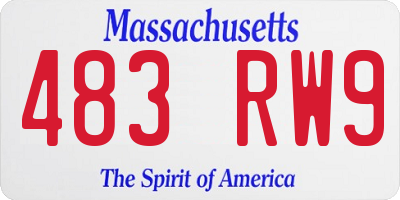 MA license plate 483RW9