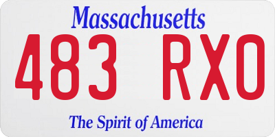 MA license plate 483RX0