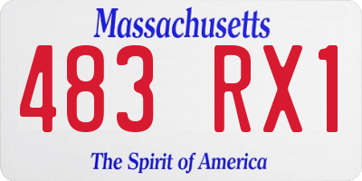 MA license plate 483RX1