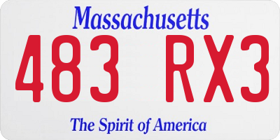 MA license plate 483RX3