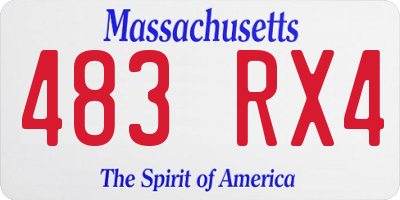 MA license plate 483RX4
