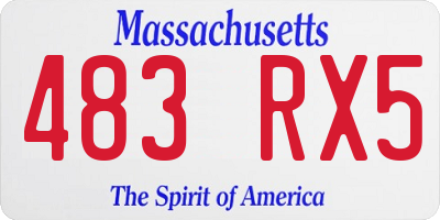 MA license plate 483RX5
