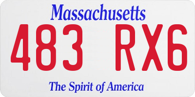 MA license plate 483RX6