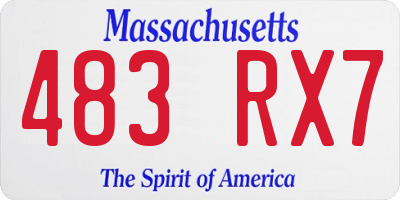 MA license plate 483RX7